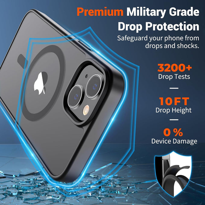 SUPFINE Magnetic for iPhone 15 Case Black