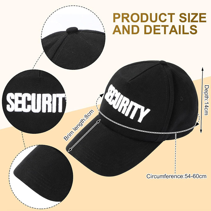 6 Pcs Secret Service Security Guard Hat Sunglasses Costumes Cosplay Set