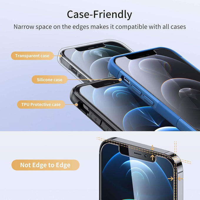 UNBREAKcable 2-Pack Screen Protector for iPhone 12/12 Pro Tempered Glass