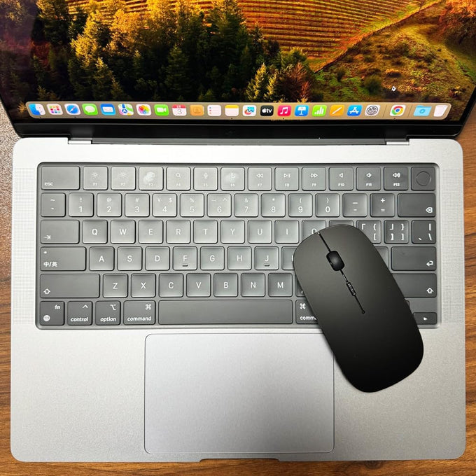 KLO Rechargeable Bluetooth 5.2/3.0/Type-C/USB-2.4G Mouse for MacBook/MacBook air/Pro/iPad, Wireless Mouse for Laptop/Notebook/pc/iPad/Chromebook (Black)