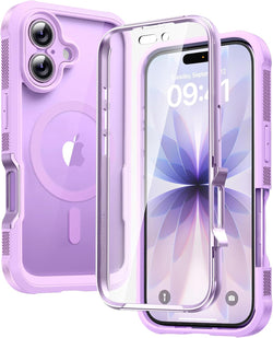 Diaclara Magnetic for iPhone 17 Case, Full Body & Screen Protector,Purple