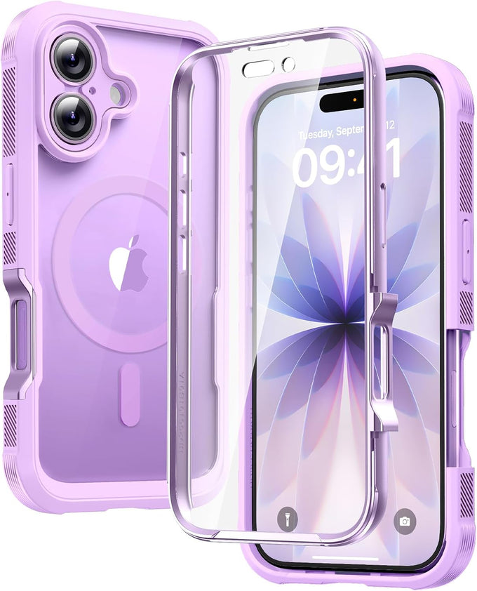 Diaclara Magnetic for iPhone 17 Case, Full Body & Screen Protector,Purple