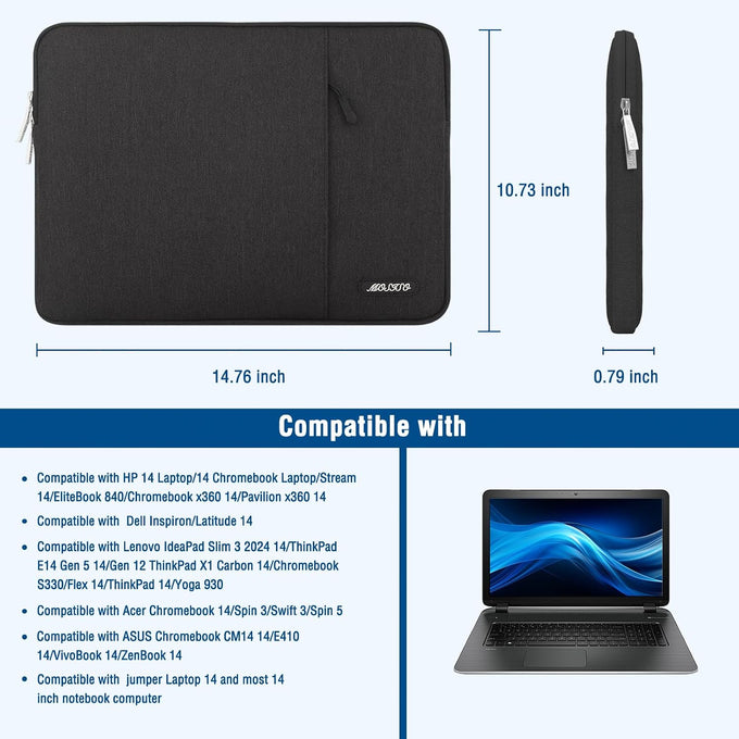 MOSISO Laptop Case 14 inch, Laptop Sleeve Bag with Pocket