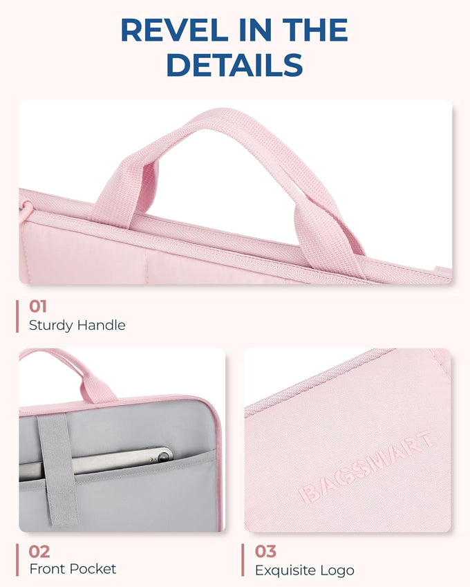 BAGSMART Laptop Case with Handle, Puffy Laptop Sleeve Bag for Women