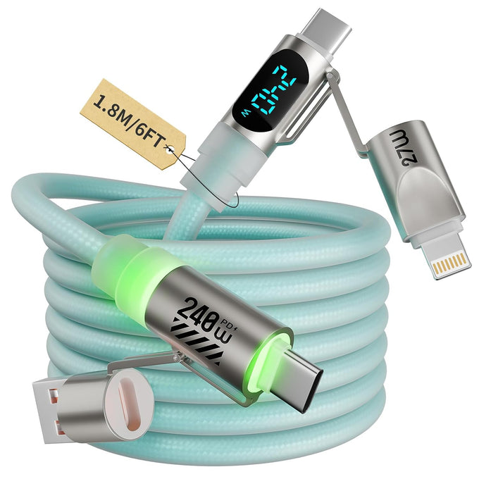4 in 1 Multi Charging Cable Fast Charging 65W, USB C Cable with E-Mark Chip
