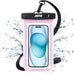 JOTO 2 Pack Waterproof Phone Pouch, Universal IPX8 Dry Bag up to 7" -Black