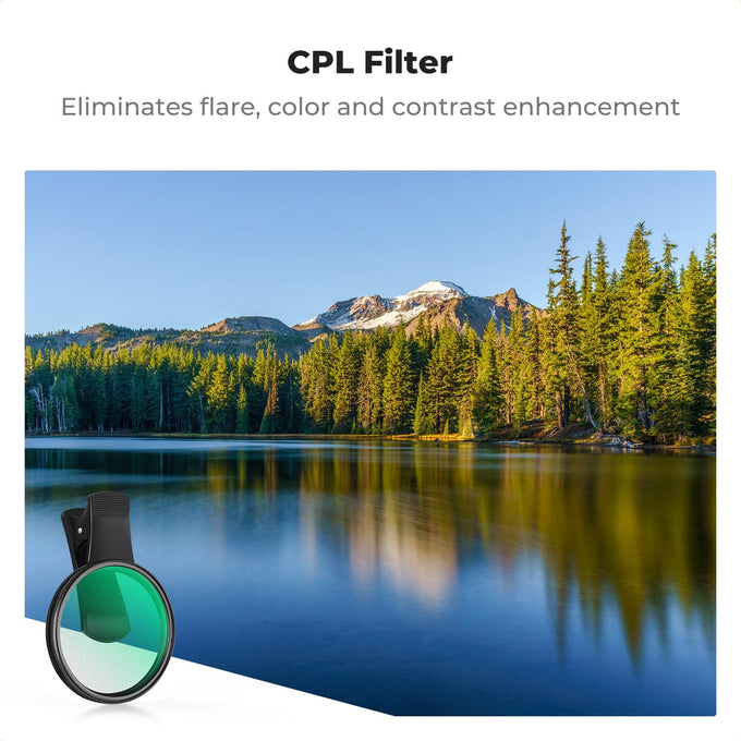 K&F CONCEPT 67mm Clip-on CPL Phone Camera Lens Filter Kit