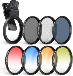 NEEWER 52mm ND CPL Star 4 Graduated Color Filter Set with Phone Lens Clamp