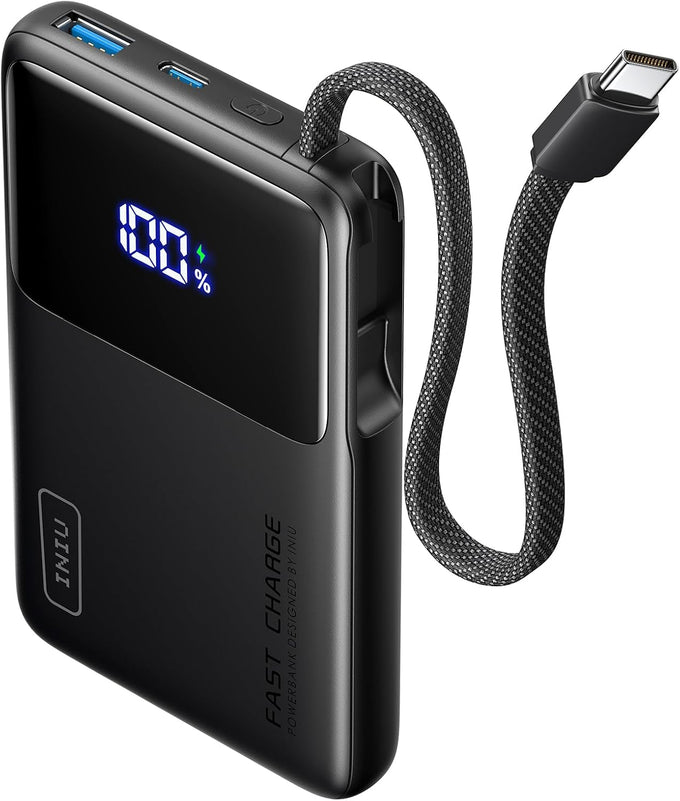 INIU Portable Charger, Smaller 45W Fast Charging Power Bank, 20000mAh Black
