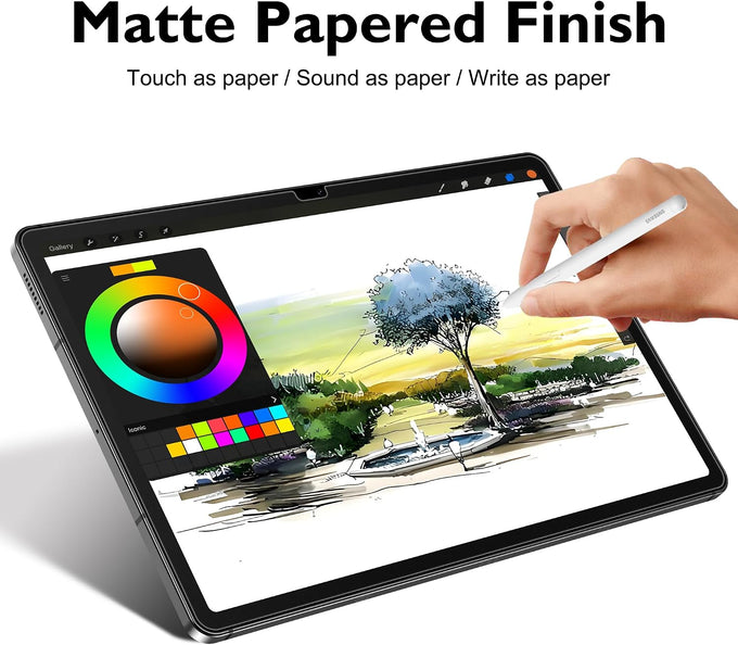 Esanik 2 Pack Like Paper Glass Screen Protector for Samsung Galaxy Tab S10 Lite/S10 FE/ S9 / S9 FE (11 inch) 9H Tempered Glass Film with Alignment Frame, Writing Like on Paper, Anti Glare