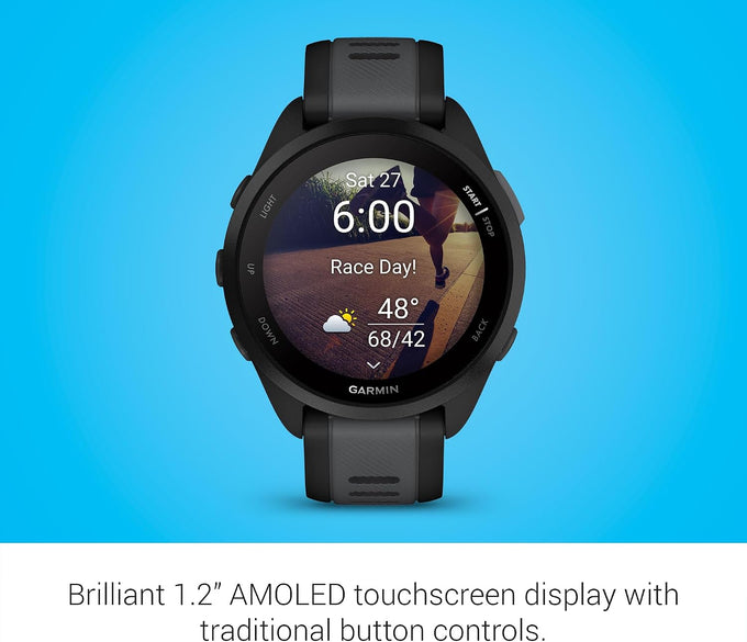 Garmin Forerunner® 165, Running Smartwatch, 43mm, Black