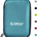 ORICO Hard Drive Case 2.5 inch External Drive Storage Carrying Bag Waterproof Shockproof with Inner Size 5.5x3.5x1.0inch for Organizing HDD and Electronic Accessories, Blue(PHD-25)