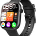 Smart Watch for Women Men, Fitness and Sleep Trackers with 1.83" HD Touchscreen, Bluetooth Calling Smartwatch for Android/iOS, IP67 Waterproof Multi-Sport Modes Pedometer, Jet Black