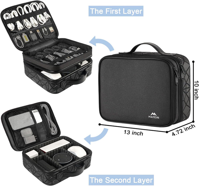 MATEIN Cord Organizer Case with Adjustable Divider, Large DJ Cable File Bag