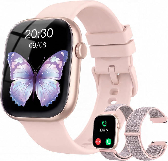 Smart Watch for Women Men, Answer/Make Call, 1.83"HD Touchscreen, 2 Bands