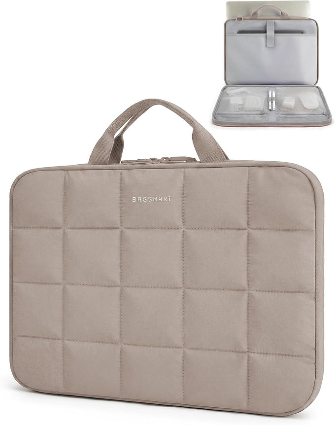BAGSMART Laptop Case with Handle, Puffy Laptop Sleeve Bag for Women