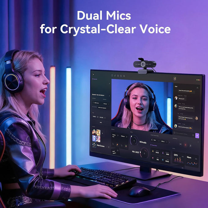 EMEET C60E 4K Webcam for Streaming & Gaming，PDAF Autofocus