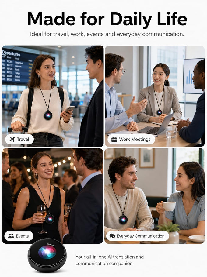 Z01 Smart AI Companion Badge Wearable Bluetooth Language Translator Device