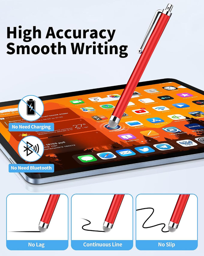 Stylus (15 PCS), Stylus for Touchscreen, Universal Fiber Tip, Pen Clip