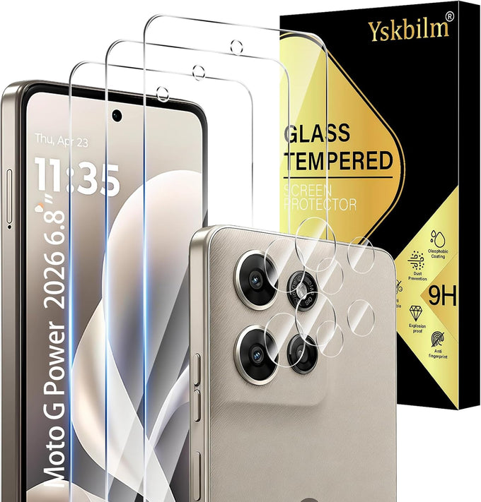 (3+2 Pack) Designed for Motorola Moto G Power 5G 2024 Tempered Glass Screen Protector + Camera Lens Protector,[3D Touch][Bubble-Free][Anti-Scratch] Screen Protector Glass For Motorola G Power 2024