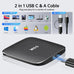 SSK External Hard Drive 256GB up to 550MB/s Portable SSD with USB C+A Cable