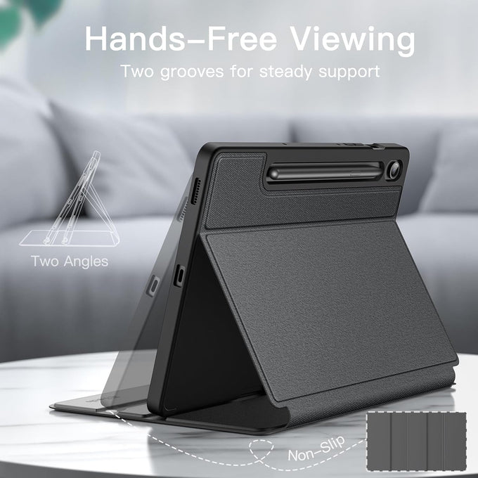 JETech Folio Case for Samsung Galaxy Tab S10 Lite/S10 FE/S9 FE 10.9", Black
