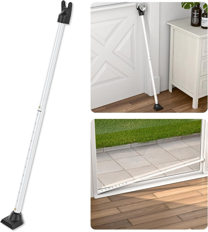 SecurityMan 2-in-1 Door Security Bar & Sliding Patio Door Security Bar (2 Pack) via Interchangeable Caps - Constructed of High Grade Iron - Black