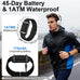 Smart Bracelet Fitness Trackers for Men Women, Smart Watch 24/7 Heart Rate Sleep Stress HRV Monitor, 170+ Sports Modes, 2 Bands, Free APP
