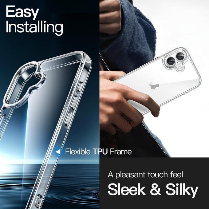 JETech Case for iPhone 16, Anti-Yellowing, Clear