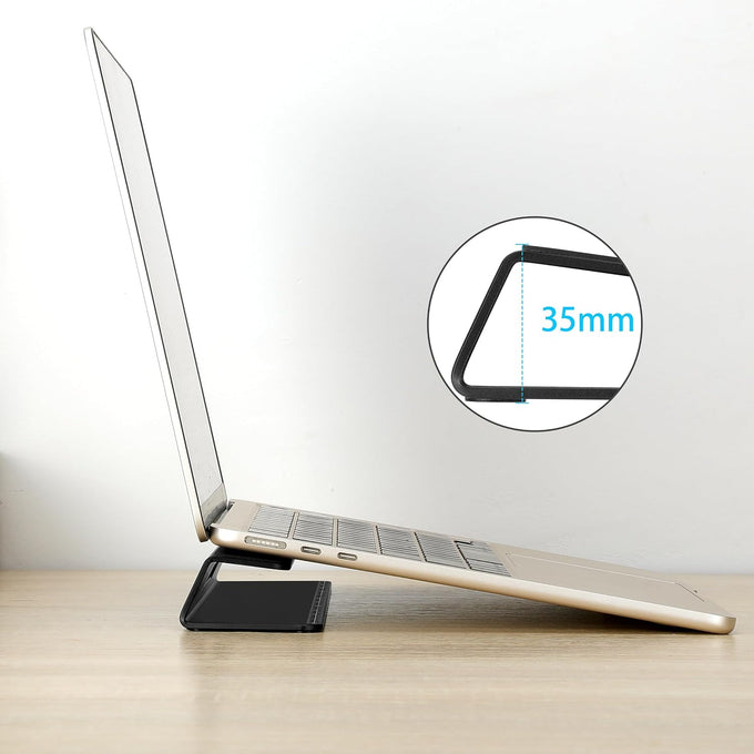 Portable Laptop Wedge Airflow Cooling Stand, Aluminium Laptops Feet Legs Improved Ergonomics, Stability, and Versatility - Compatible with MacBook and All Laptop, with Ruler