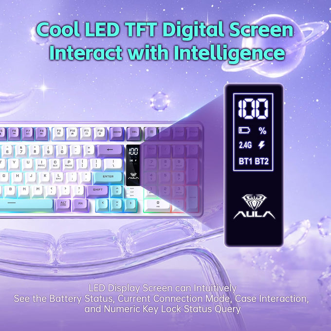 Aula S99pro V2 Wireless Gaming Keyboard,Silent Computer Creamy Keyboard