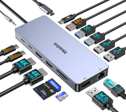 USB C Laptop Docking Station Dual Monitor,15in1USB-C Hub Multiport Adapter