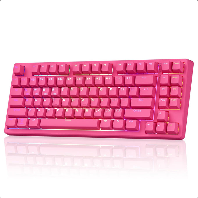 Kisnt KN85 Wireless Mechanical Keyboard, 75% Layout, Bluetooth/2.4GHz/USB-C, Custom RGB Backlit, Hot-Swappable Linear Switch, Creamy Sound for Gaming/Typing (Retro Beige)
