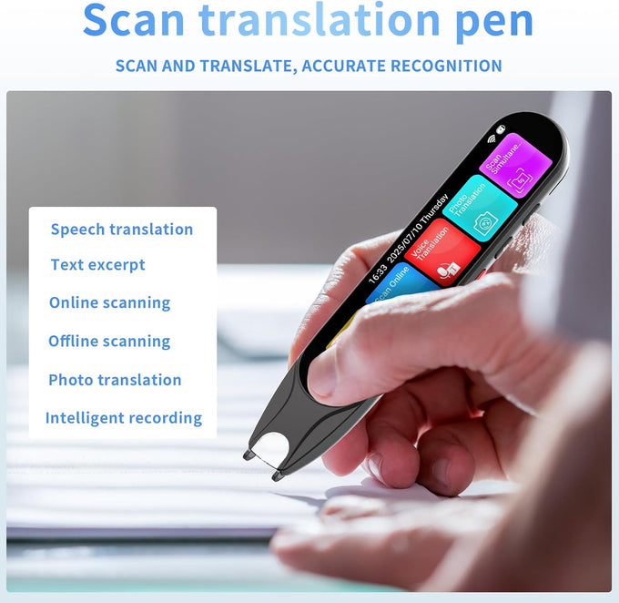 Scan Translator Pen, Language Translator Device, Dyslexia Tools with 142 Online/10 Offline Languages, Text to Speech Reading Pen for Learning Difficulties, Language Learners and Elderly Users