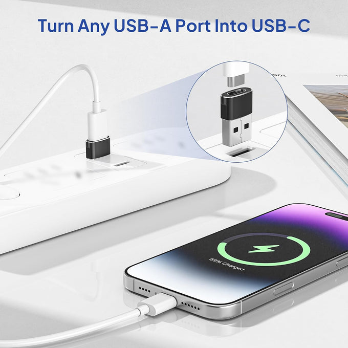 Elebase USB to USB C Adapter for iPhone 18 Pro Max,USBC Car Charger Adapter