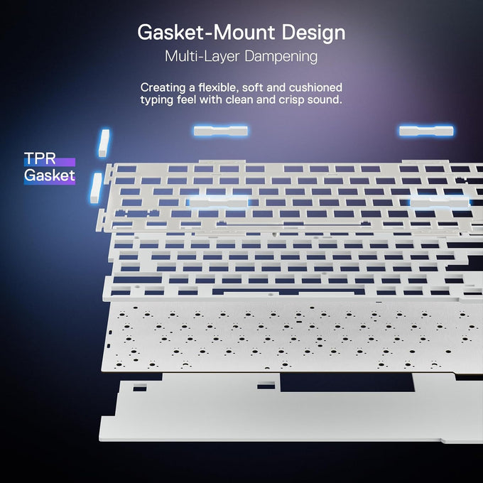 Redragon K673 PRO Wireless 81-Key RGB Gasket Gaming Keyboard, Scroll Knob