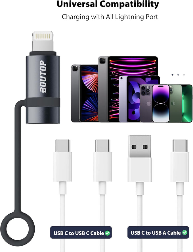BOUTOP [MFi Certified] 36W USB C to Lightning Adapter