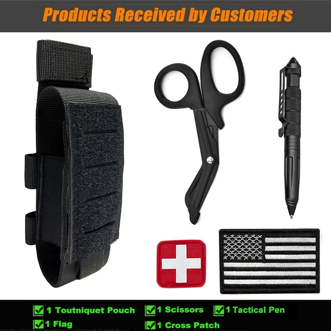 Upgrade 1000D Laser Cut Molle Tourniquet Holder, Heavy Duty Tactical Molle Tourniquet Pouch Holder