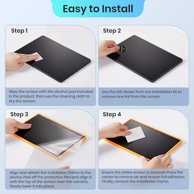CoBak 2-Pack Tempered Glass Screen Protector for Samsung Galaxy Tab A11 Plus (A11+) 2025 / Tab A9 Plus (A9+) 2023 11-inch, Installation Frame, 9H Hardness, Anti-Scratch