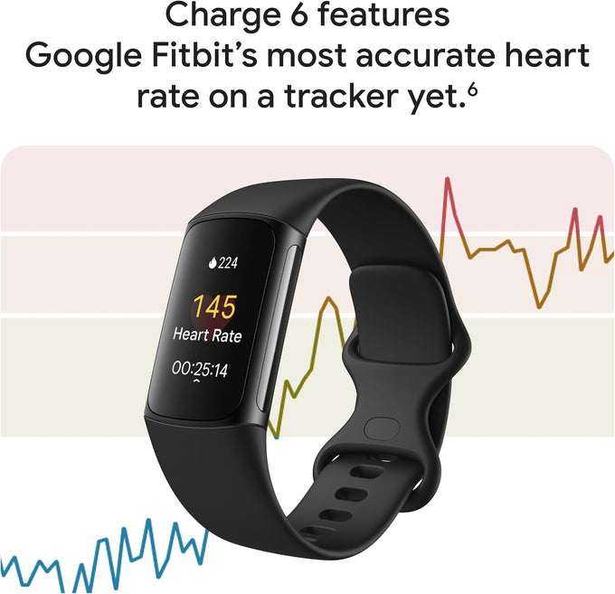 Google Fitbit Charge 6 - Fitness Tracker - Obsidian/Black
