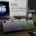 LexonElec M96 Wireless Keyboard, Low Profile Quiet Typing Membrane Gaming Keyboard with Smart Display & Knob, RGB Backlit, USB C Rechargeable, 94 Keys PBT Keycap for Windows PC,Mac,Linux-Moonlit Night