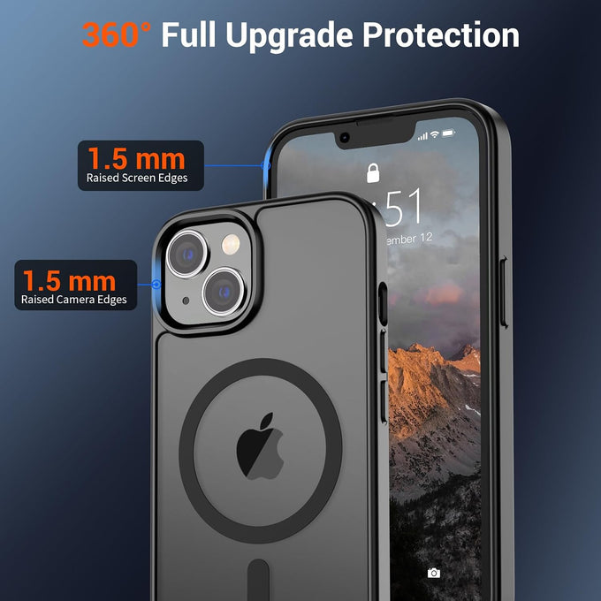 SUPFINE Magnetic for iPhone 13 Case/iPhone 14 Case Black