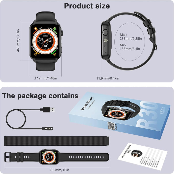 Smart Watches for Men, 1.91" AMOLED Men's Fitness Watch with 7-Day Battery