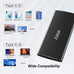 Aiibe 256GB External SSD External Hard Drive 256GB USB C Portable SSD, Up to 500MB/s, USB 3.1, External Solid State Drive for Laptop, Mac, PS4 (Black)