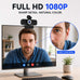 1080P Webcam for PC with Microphone, Privacy Cover & Tripod