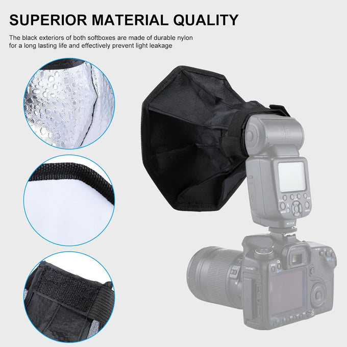 Flash Diffuser Light, TzezFoz Portable Camera Flash Softbox 8inch Mini Soft Flash Light Diffuser for Speedlight Macro Jewelry Insect Photography Accessories