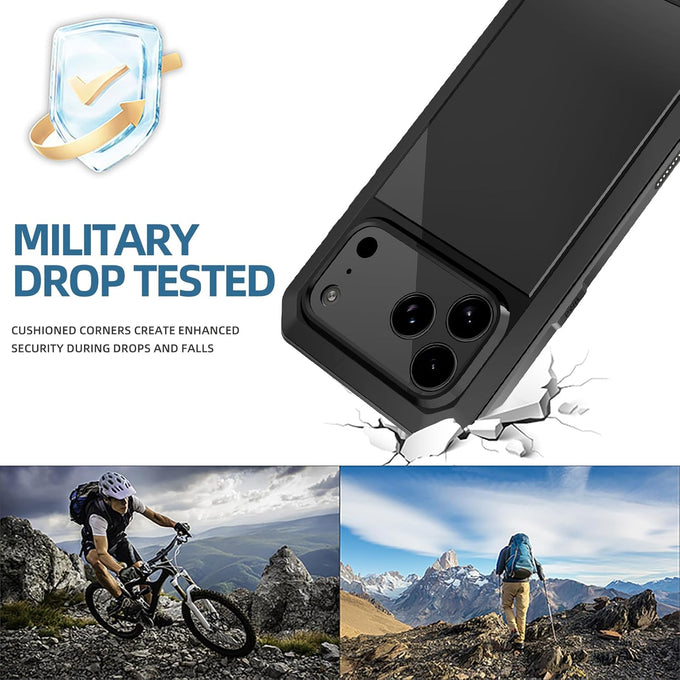for iPhone 17 Pro Max Case Heavy Duty Metal Shockproof Tough Armour
