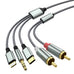 3 in 1 Lightning USB C 3.5mm to 2 RCA Audio Cable for Car Amplifier
