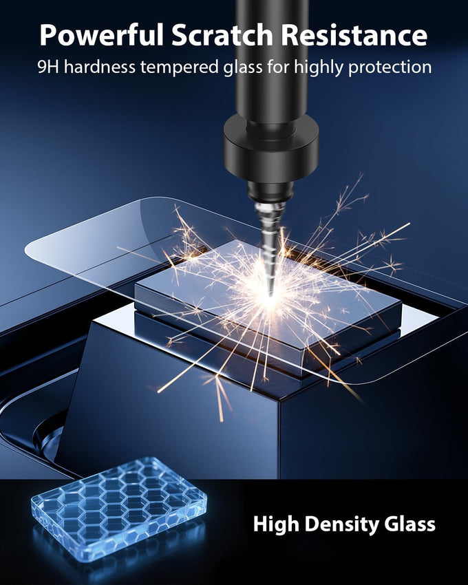 Mkeke Screen Protector for iPhone 16 Pro, 3 Pack 9H+ Tempered Glass