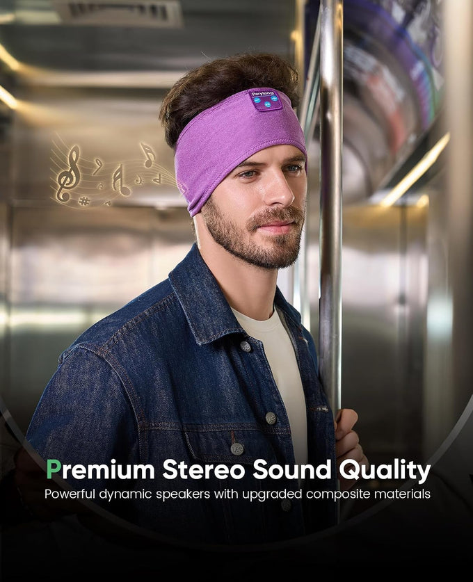 Perytong Sleep Headphones Tech Gadgets Bluetooth Headband for Women Headband Headphone with Ultra-Thin HD Speakers & Mic, Perfect for Sleeping Yoga Running Workout Travel Sports Unique Gifts